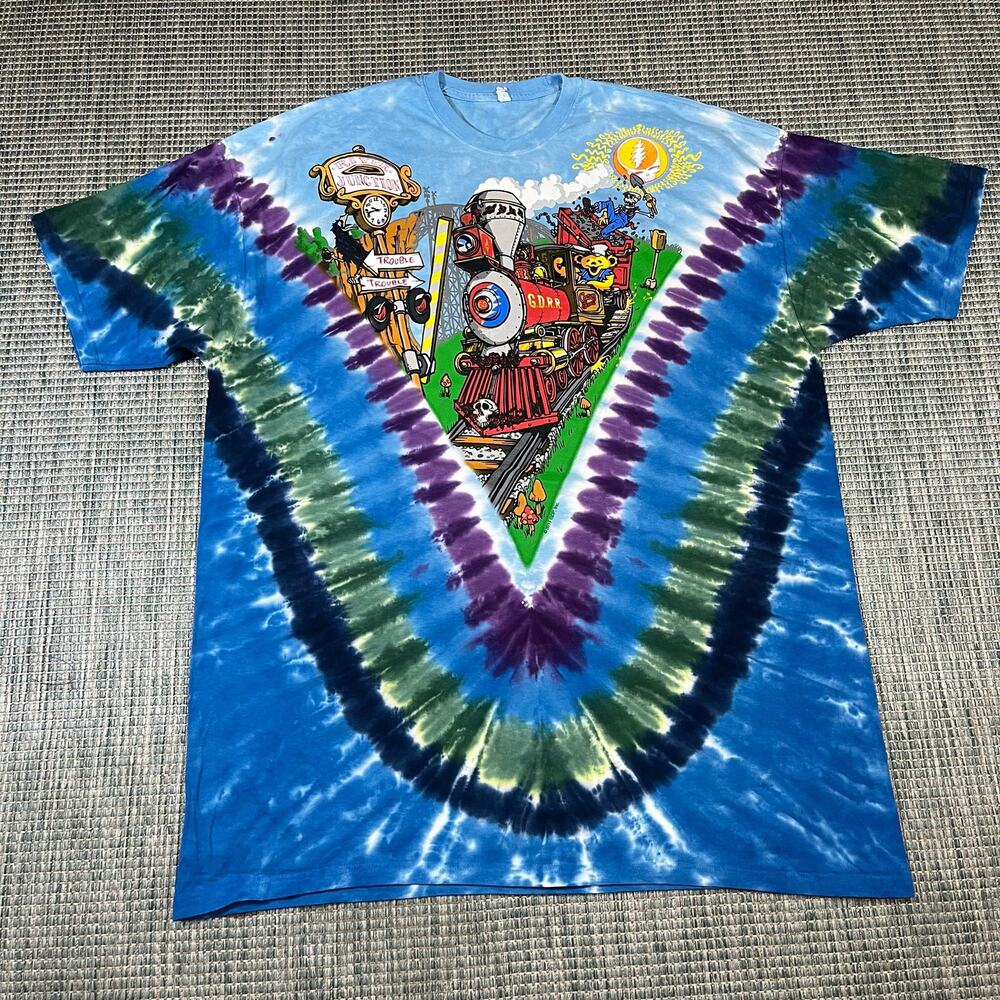 Liquid Blue Grateful Dead Casey Jones Tie Dye Men’s Sz 2XL New